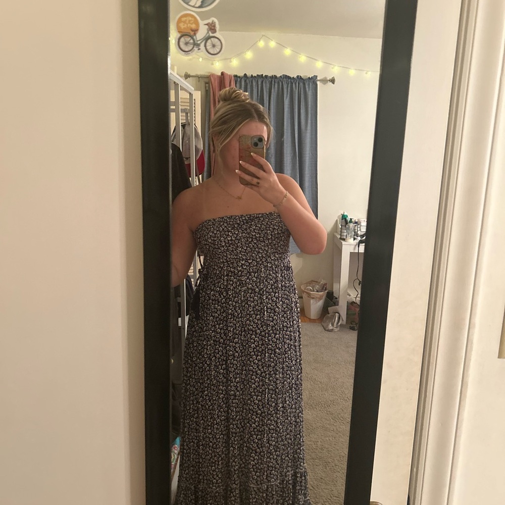 Floral Strapless Maxi Dress